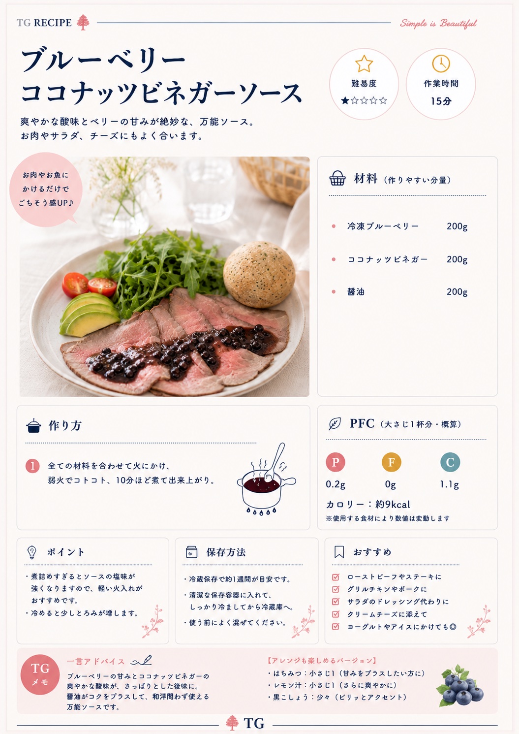 ブルーベリーココナッツビネガーソース